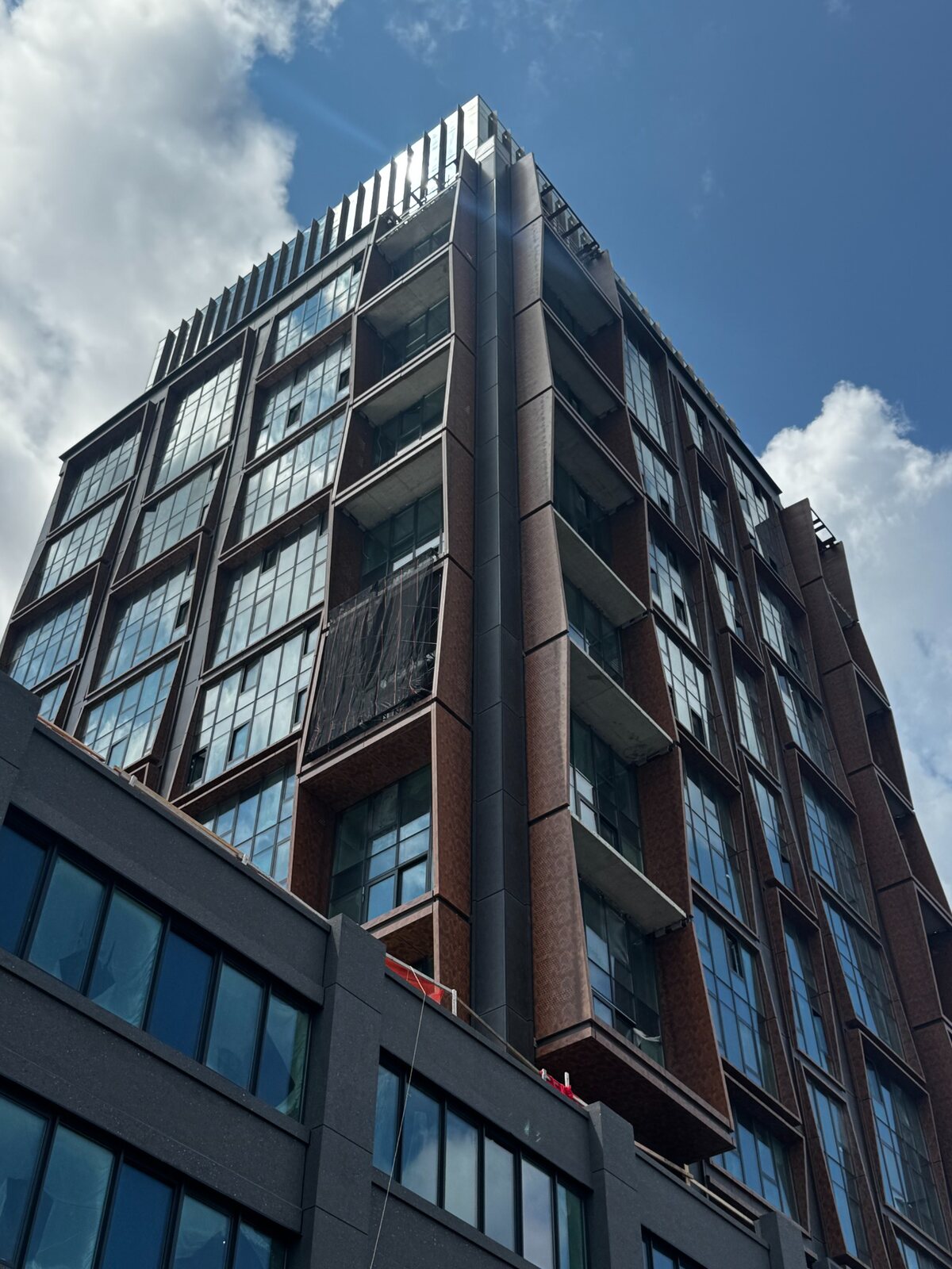 New York City high-rise project during exterior construction